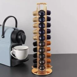TDR-Draaibare Capsulehouder - Geschikt Voor Nespresso En Compatible Capsules - 40 Stuks -goud