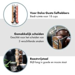 QUVIO Capsulehouders Geschikt Voor 18 Dolce Gusto Capsules – Koffie Capsule Standaard – Koffiepadhouder – Capsule Houder – Koffie Houder – Espresso – Pad Organizer - Chroom - 12 X 12 X 32,5 Cm (lxbxh) – RVS - Zilver 12 QUVIO Capsulehouders Geschikt Voor 18 Dolce Gusto Capsules – Koffie Capsule Standaard – Koffiepadhouder – Capsule Houder – Koffie Houder – Espresso – Pad Organizer - Chroom - 12 X 12 X 32,5 Cm (lxbxh) – RVS - Zilver -Merkloos Winkel 1200x1200 7016