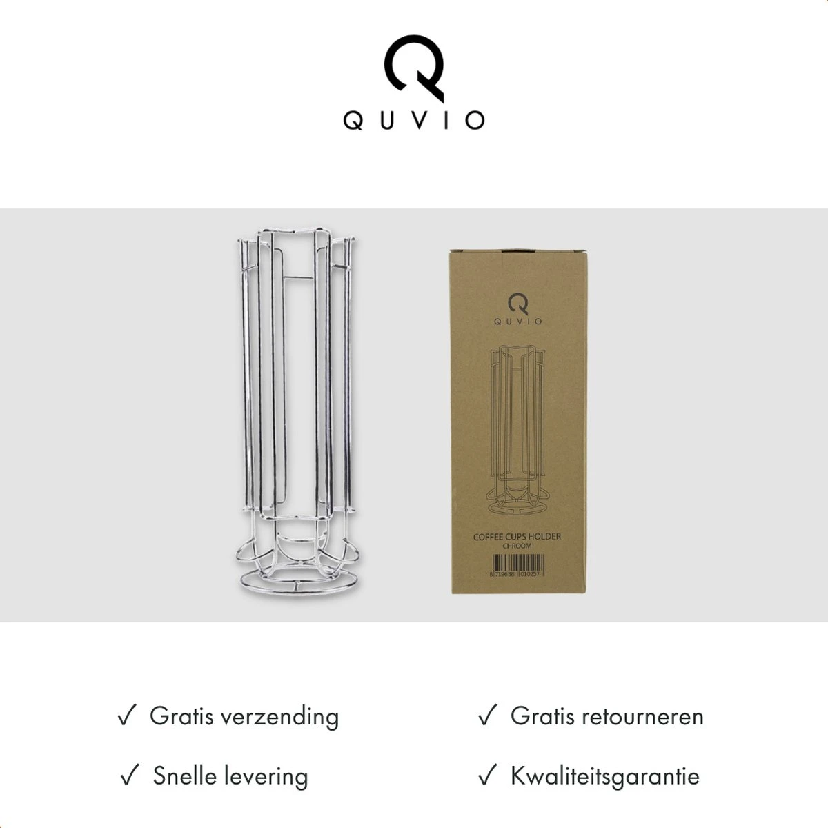 QUVIO Capsulehouders Geschikt Voor 18 Dolce Gusto Capsules – Koffie Capsule Standaard – Koffiepadhouder – Capsule Houder – Koffie Houder – Espresso – Pad Organizer - Chroom - 12 X 12 X 32,5 Cm (lxbxh) – RVS - Zilver 8 QUVIO Capsulehouders Geschikt Voor 18 Dolce Gusto Capsules – Koffie Capsule Standaard – Koffiepadhouder – Capsule Houder – Koffie Houder – Espresso – Pad Organizer - Chroom - 12 X 12 X 32,5 Cm (lxbxh) – RVS - Zilver - Afbeelding 8