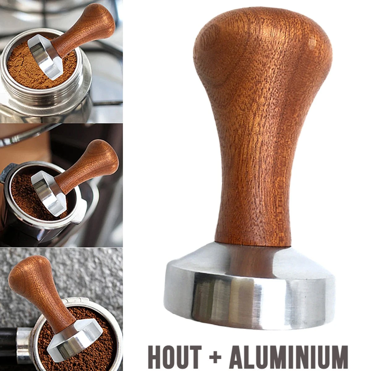 Merkloos Allernieuwste Koffie Tamper Koffieverdeler 51mm - Hout En Aluminium - Barista Espresso Leveler Koffie Verdeler - 51 Mm 1 Merkloos Allernieuwste Koffie Tamper Koffieverdeler 51mm - Hout En Aluminium - Barista Espresso Leveler Koffie Verdeler - 51 Mm
