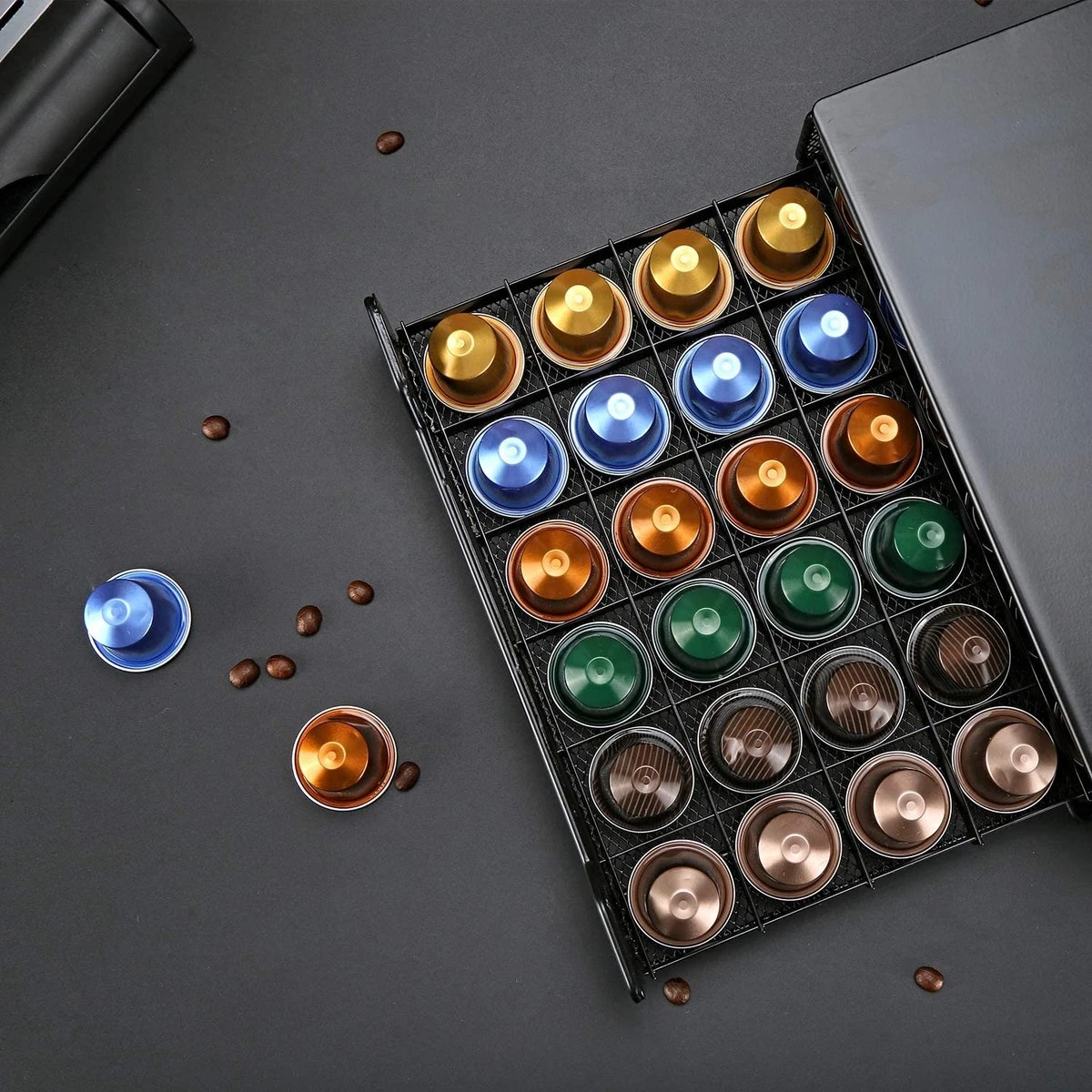 Luxe Capsule Houder Met Lade - Nespresso Koffie Pad En Cups Houder - 60 Stuks 4 Luxe Capsule Houder Met Lade - Nespresso Koffie Pad En Cups Houder - 60 Stuks - Afbeelding 4