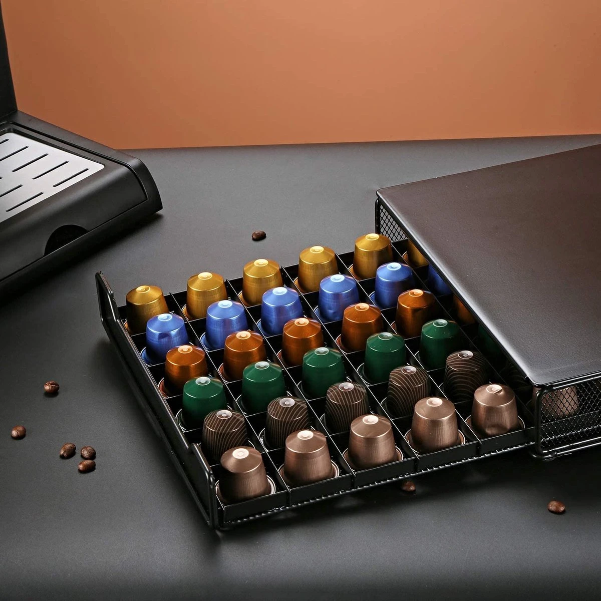 Luxe Capsule Houder Met Lade - Nespresso Koffie Pad En Cups Houder - 60 Stuks 8 Luxe Capsule Houder Met Lade - Nespresso Koffie Pad En Cups Houder - 60 Stuks - Afbeelding 8