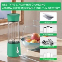 Merkloos Innovure Draagbare Mini Blender To Go - Portable Smoothie Maker - Draadloos - USB-C Oplaadbaar - 500ML Groen -Merkloos Winkel 1200x1200 7105