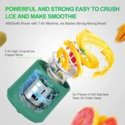 Merkloos Innovure Draagbare Mini Blender To Go - Portable Smoothie Maker - Draadloos - USB-C Oplaadbaar - 500ML Groen -Merkloos Winkel 1200x1200 7106