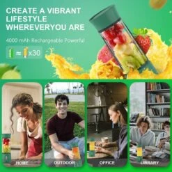 Merkloos Innovure Draagbare Mini Blender To Go - Portable Smoothie Maker - Draadloos - USB-C Oplaadbaar - 500ML Groen -Merkloos Winkel 1200x1200 7107