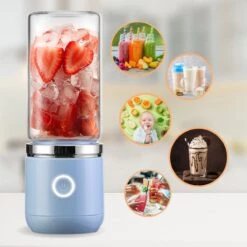 Blend In - Blender To Go - Smoothie Maker - Oplaadbare Mini Blender - Smoothies & Shakes - Draadloos & Draagbaar - Fruit Mixer - USB Oplaadbaar - 350ML - Blauw -Merkloos Winkel 1200x1200 7129