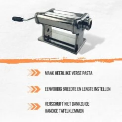 Orange85 Pastamachine - Ravioli - Spaghetti - Lasagne - Tagliatelle Maker - RVS - Zilver 9 Orange85 Pastamachine - Ravioli - Spaghetti - Lasagne - Tagliatelle Maker - RVS - Zilver -Merkloos Winkel 1200x1200 7159