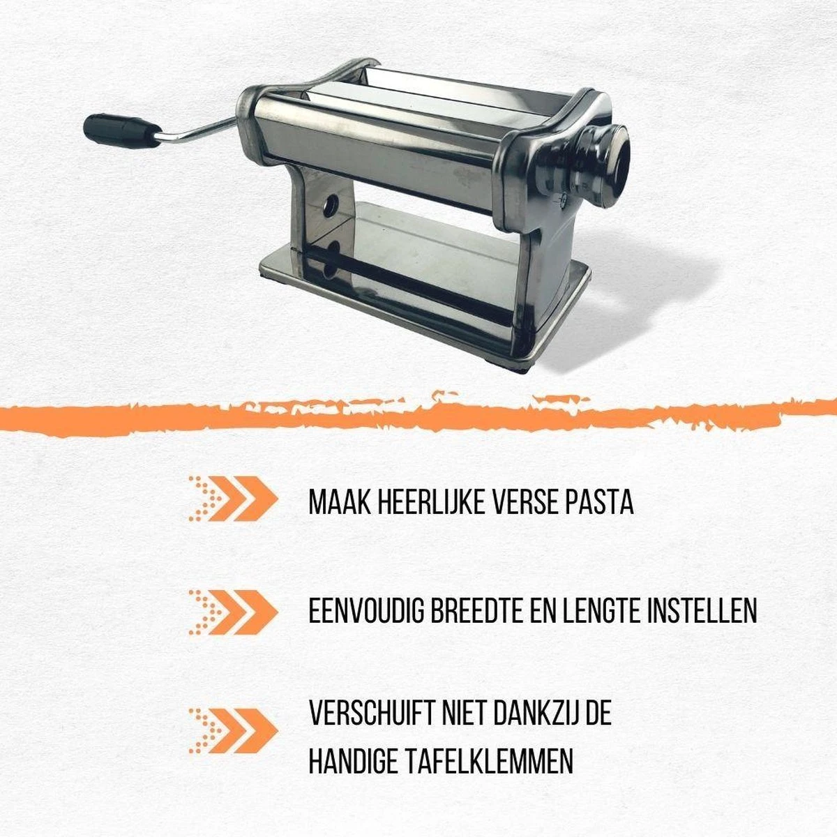 Orange85 Pastamachine - Ravioli - Spaghetti - Lasagne - Tagliatelle Maker - RVS - Zilver 4 Orange85 Pastamachine - Ravioli - Spaghetti - Lasagne - Tagliatelle Maker - RVS - Zilver - Afbeelding 4