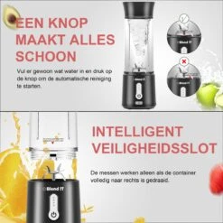 Blend !T Draagbare Mini Blender To Go - Portable Smoothie Maker - Draadloos - USB-oplaadbaar - 500 ML - Zwart -Merkloos Winkel 1200x1200 7160