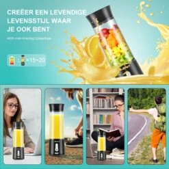 Blend !T Draagbare Mini Blender To Go - Portable Smoothie Maker - Draadloos - USB-oplaadbaar - 500 ML - Zwart -Merkloos Winkel 1200x1200 7161