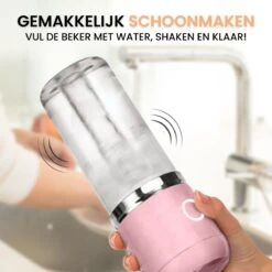 Blend In - Blender To Go - Smoothie Maker - Oplaadbare Mini Blender - Smoothies & Shakes - Draadloos & Draagbaar - Fruit Mixer - USB Oplaadbaar - 350ML - Roze -Merkloos Winkel 1200x1200 7186