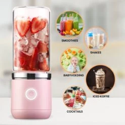 Blend In - Blender To Go - Smoothie Maker - Oplaadbare Mini Blender - Smoothies & Shakes - Draadloos & Draagbaar - Fruit Mixer - USB Oplaadbaar - 350ML - Roze -Merkloos Winkel 1200x1200 7187