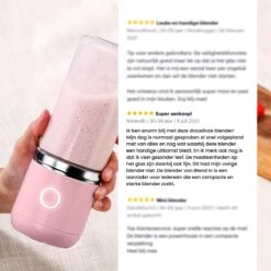 Blend In - Blender To Go - Smoothie Maker - Oplaadbare Mini Blender - Smoothies & Shakes - Draadloos & Draagbaar - Fruit Mixer - USB Oplaadbaar - 350ML - Roze -Merkloos Winkel 1200x1200 7190
