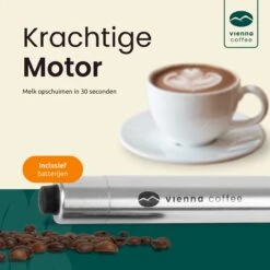 Vienna Coffee Melkopschuimer Electrisch - Handmatig - Incl Batterijen - Melkschuimer - Milk Frother - RVS -Merkloos Winkel 1200x1200 7201