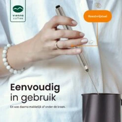Vienna Coffee Melkopschuimer Electrisch - Handmatig - Incl Batterijen - Melkschuimer - Milk Frother - RVS -Merkloos Winkel 1200x1200 7202