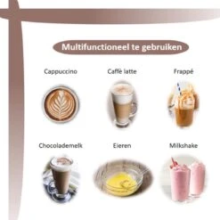 Melkopschuimer - Handmatige Melkopschuimer - Melkklopper - Opschuimer - Elektrisch - Draadloos - RVS - Zilver -Merkloos Winkel 1200x1200 7210