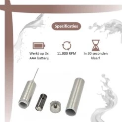 Melkopschuimer - Handmatige Melkopschuimer - Melkklopper - Opschuimer - Elektrisch - Draadloos - RVS - Zilver -Merkloos Winkel 1200x1200 7213