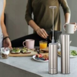 Melkopschuimer - Handmatige Melkopschuimer - Melkklopper - Opschuimer - Elektrisch - Draadloos - RVS - Zilver -Merkloos Winkel 1200x1200 7217