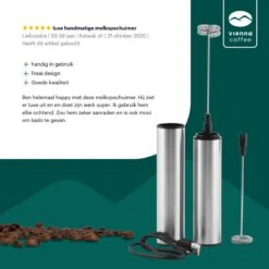 Vienna Coffee Melkopschuimer Electrisch – Handmatig – 2 Opschuimers – Oplaadbaar – 2 Snelheden – Milk Frother -Merkloos Winkel 1200x1200 7219
