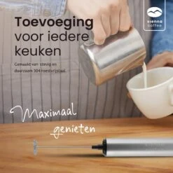 Vienna Coffee Melkopschuimer Electrisch – Handmatig – 2 Opschuimers – Oplaadbaar – 2 Snelheden – Milk Frother -Merkloos Winkel 1200x1200 7223