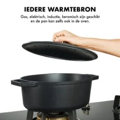 MOA Gietijzeren Braadpan - Inhoud 4,7 Liter - 29CM - Ovaal - Alle Warmtebronnen - Ook Voor Inductie - Gewicht 5,7 Kg - Zwart - C29B -Merkloos Winkel 1200x1200 770