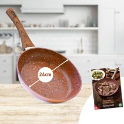 Livington Copper & Stone Pan - 24cm Koekenpan- Anti-aanbaklaag En Krasbestendig - Graniet Look - Binnenste Steenlaag Voor Perfecte Warmteverdeling - Geschikt Voor Ceran, Gas, Elektrisch, Inductie -Merkloos Winkel 1200x1200 895