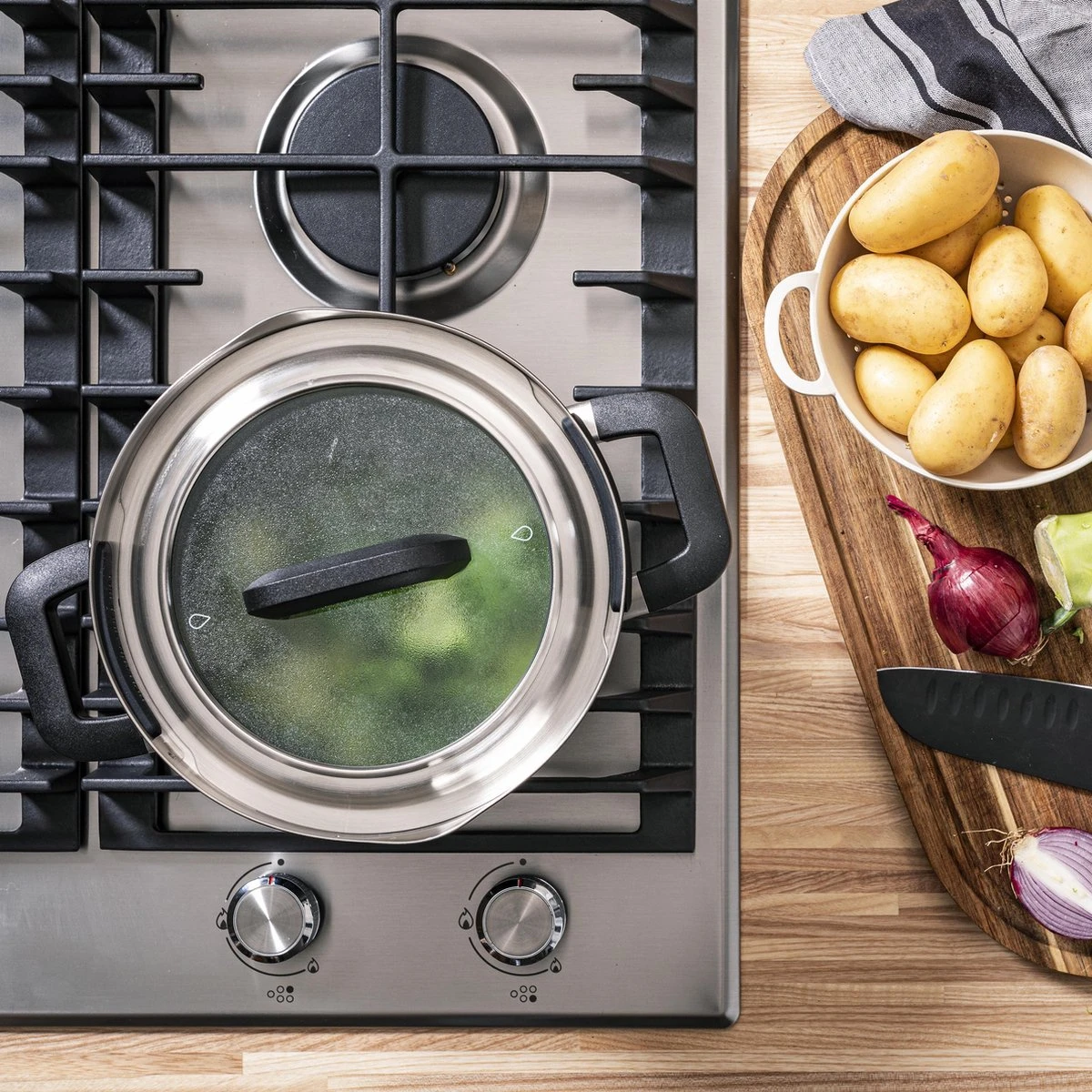 BK Flow Cool Black Glas Kookpannenset - 4-delig - Zwart - Glazen Deksel - Veilig Afgietsysteem - Inductie 3 BK Flow Cool Black Glas Kookpannenset - 4-delig - Zwart - Glazen Deksel - Veilig Afgietsysteem - Inductie - Afbeelding 3