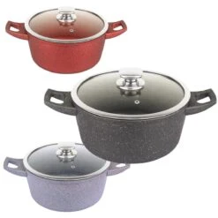 Royalty Line - Marble Soep/braadpan - Met Glazen Deksel Zwart - 20 CM. RL-BS20ML -Merkloos Winkel 1200x1200 960