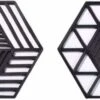 Db Onderzetters (2 Stuks) - Multifunctioneel - Onderleggers Glazen - Siliconen - Accessoires - Glas Onderzetters - Zeshoekig - Hip Design - Zwart