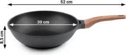 Rosmarino Black Line - Wokpan - Ø30cm - 100% PFAS & PFOA Vrij - Gegoten Aluminium - Non-stick Minerale Coating - Ergonomische Handgreep - Geschikt Voor Alle Warmtebronnen & Vaatwasser -Merkloos Winkel 1200x525