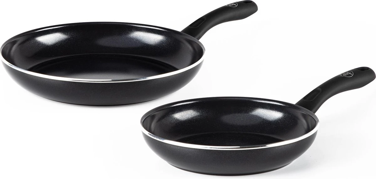 GreenChef Diamond Koekenpannenset Ø 20cm + Ø 28cm - Zwart - Inductie - PFAS-vrij 1 GreenChef Diamond Koekenpannenset Ø 20cm + Ø 28cm - Zwart - Inductie - PFAS-vrij