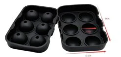 Merkloos 6 X Ice Ball Maker - Siliconen Dienblad Met Deksel - Makkelijk In Te Vullen, Te Gebruiken En Te Reinigen - 6 Ronde Ijsblokjes - Vaatwasmachinebestendig - Gebruik Voor Gin, Whisky & Cocktails - Zwart -Merkloos Winkel 1200x573