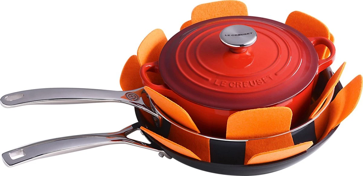 Le Creuset Pannenbeschermers Zwart - 3 Stuks 2 Le Creuset Pannenbeschermers Zwart - 3 Stuks - Afbeelding 2