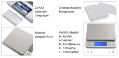 NiceGoodz Precisie Weegschaal - Digitale Keukenweegschaal - Max 1 Gram - Tot 2kg Nauwkeurig -Merkloos Winkel 1200x586 8