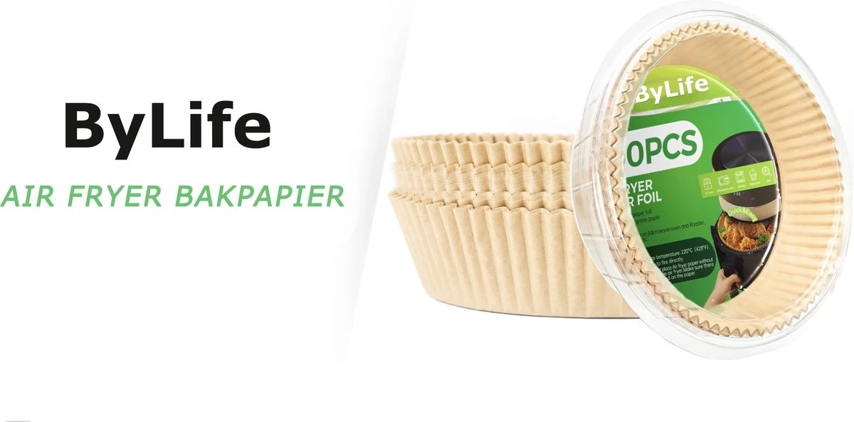 ByLife® Airfryer Bakpapier - Wegwerpbakjes Voor Airfryer - 100 Stuks - 20 CM 3 ByLife® Airfryer Bakpapier - Wegwerpbakjes Voor Airfryer - 100 Stuks - 20 CM - Afbeelding 3