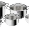Tefal Intuition Pannenset 5-Pannen Kookset - Steelpan Ø 16 Cm, Kookpan 18/20/24 Cm, Soeppan 22 Cm - Zilver