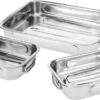 Excellent Houseware Set Van 3x Stuks RVS Braadsledes/ovenschalen - Vlees Braden - Braadpan - Braadslede
