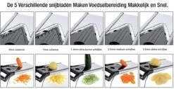 Saveur Royal® Premium V-Blade Mandoline Met EXTRA Snijbestendige Handschoen Met 5 Snijbladen- Julienne Snijder. Perfect Voor Het Snijden Van Voedsel, Fruit En Groenten. Keukensnijder Mandoline Snij Apparaat Groentesnijder -Merkloos Winkel 1200x615 7