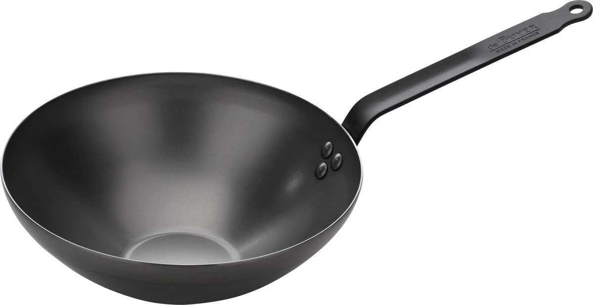 DeBuyer Mineral B Black Wok - 28cm - Staal 1 DeBuyer Mineral B Black Wok - 28cm - Staal