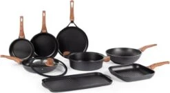 Rosmarino Black Line - Wokpan - Ø30cm - 100% PFAS & PFOA Vrij - Gegoten Aluminium - Non-stick Minerale Coating - Ergonomische Handgreep - Geschikt Voor Alle Warmtebronnen & Vaatwasser -Merkloos Winkel 1200x654