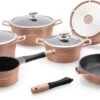 Herenthal Line - Pannenset Inductie - 14 Delig - Afneembare Handgreep - Keramisch - Koper Kleurig - PFAS-vrij