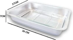 YUGN COMBI Set Braadslede Ovenschaal Combi Braadslee Oven Set - 2x Braadslede Met Rooster Voor Ovengerechten - 36x27x7CM En 40x30x7CM En Inclusief Bakkwast - Cadeau- Cadeautip -Merkloos Winkel 1200x666 10