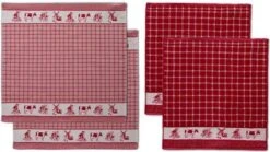 DDDDD Dutchie - 2x Theedoek + 2x Keukendoek - Red