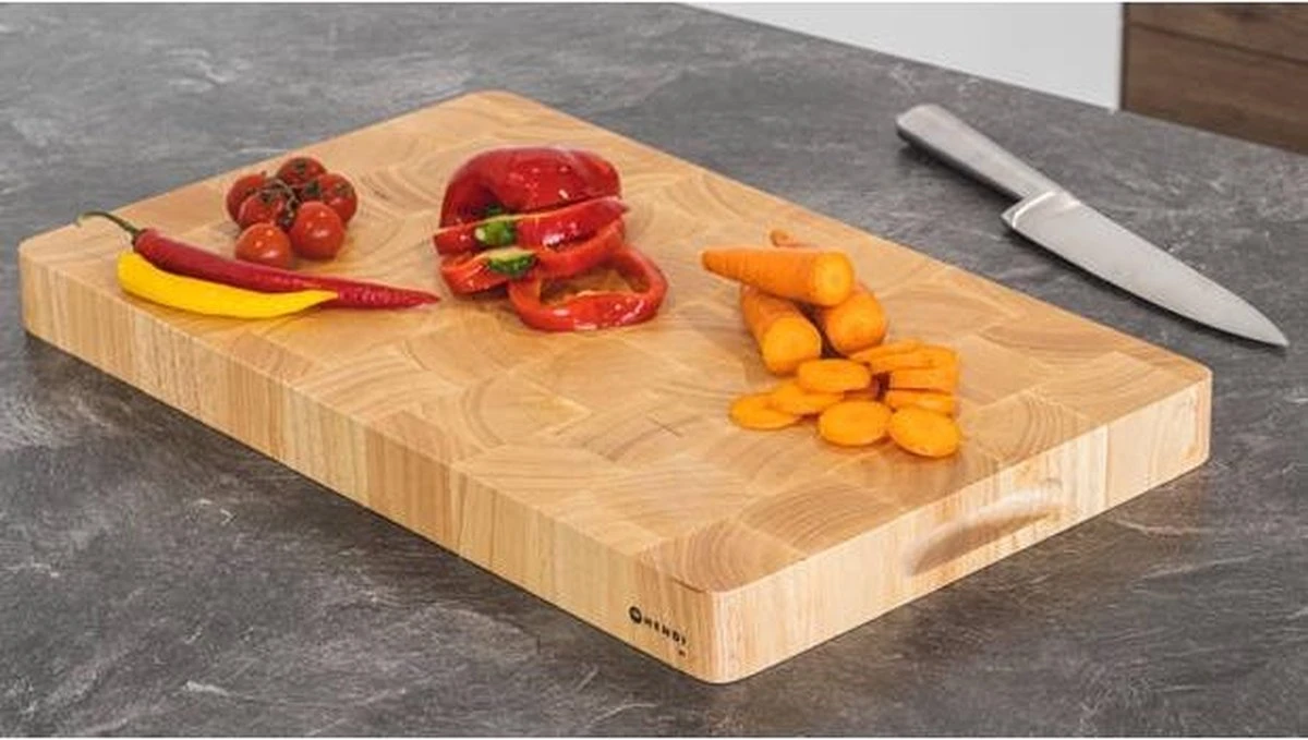 Hendi Snijplank Hout - Rubberwood - 53x32,5x(H)4,5cm 3 Hendi Snijplank Hout - Rubberwood - 53x32,5x(H)4,5cm - Afbeelding 3