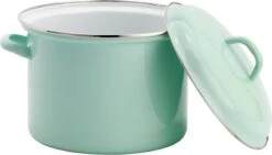 Lite-Body Soeppan / Stamppotpan Met Deksel - Ø 22 Cm/ 6ltr - Emaille - Mintgroen -Merkloos Winkel 1200x684