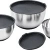 Coninx Mengkommen Set 3-Delig - Beslagkommen Met Deksel - Antislip - Maataanduiding - Schenktuit - RVS