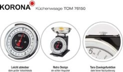 Korona Tom Keukenweegschaal - Retro - Tot 5 Kg - Zwart / Zilver -Merkloos Winkel 1200x701 9