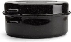 Emalia Geëmailleerde Braadpan Met Deksel 7L - Braadslede - Bakpan - Grillpan - Emaille - Zwart -Merkloos Winkel 1200x712 5