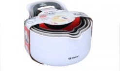 Alpina Set 4x Mengkom/ Beslagkom - Met Handvat - 1,2-1,65-2,4-3 Liter - Antislip - Wit En Grijs -Merkloos Winkel 1200x715 11