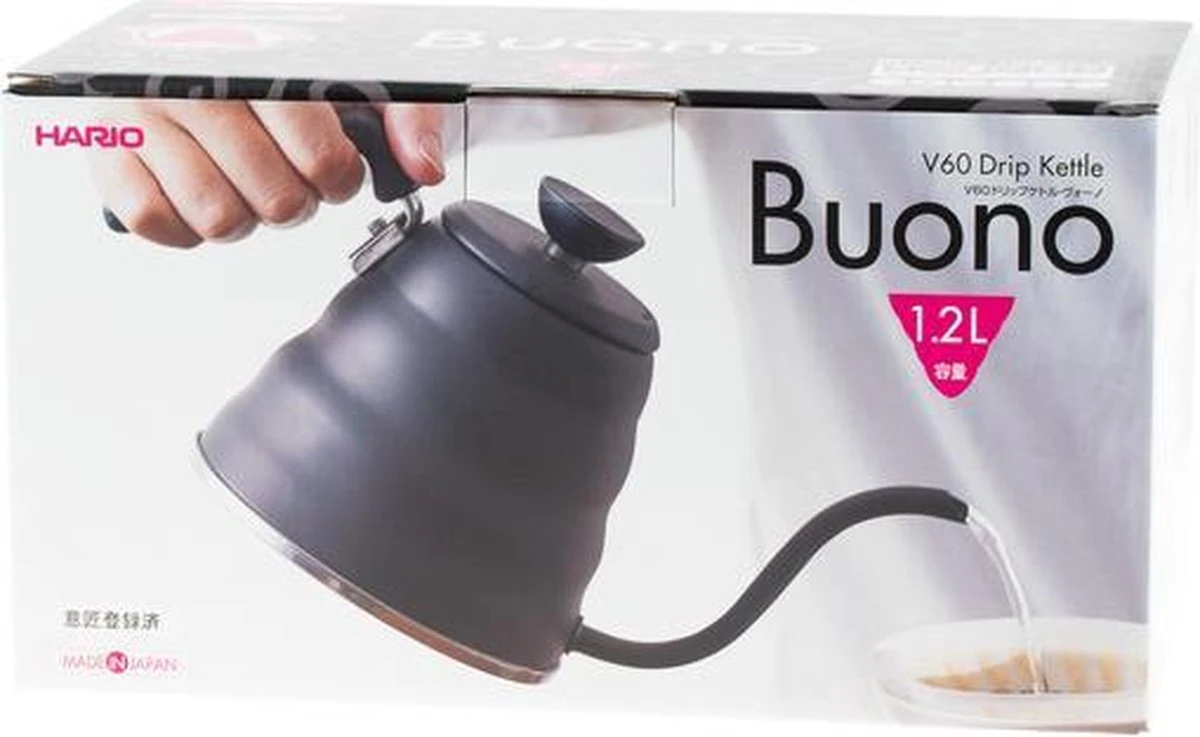 Hario V60 Buono Waterketel 1,2 Liter - Zwart 5 Hario V60 Buono Waterketel 1,2 Liter - Zwart - Afbeelding 5